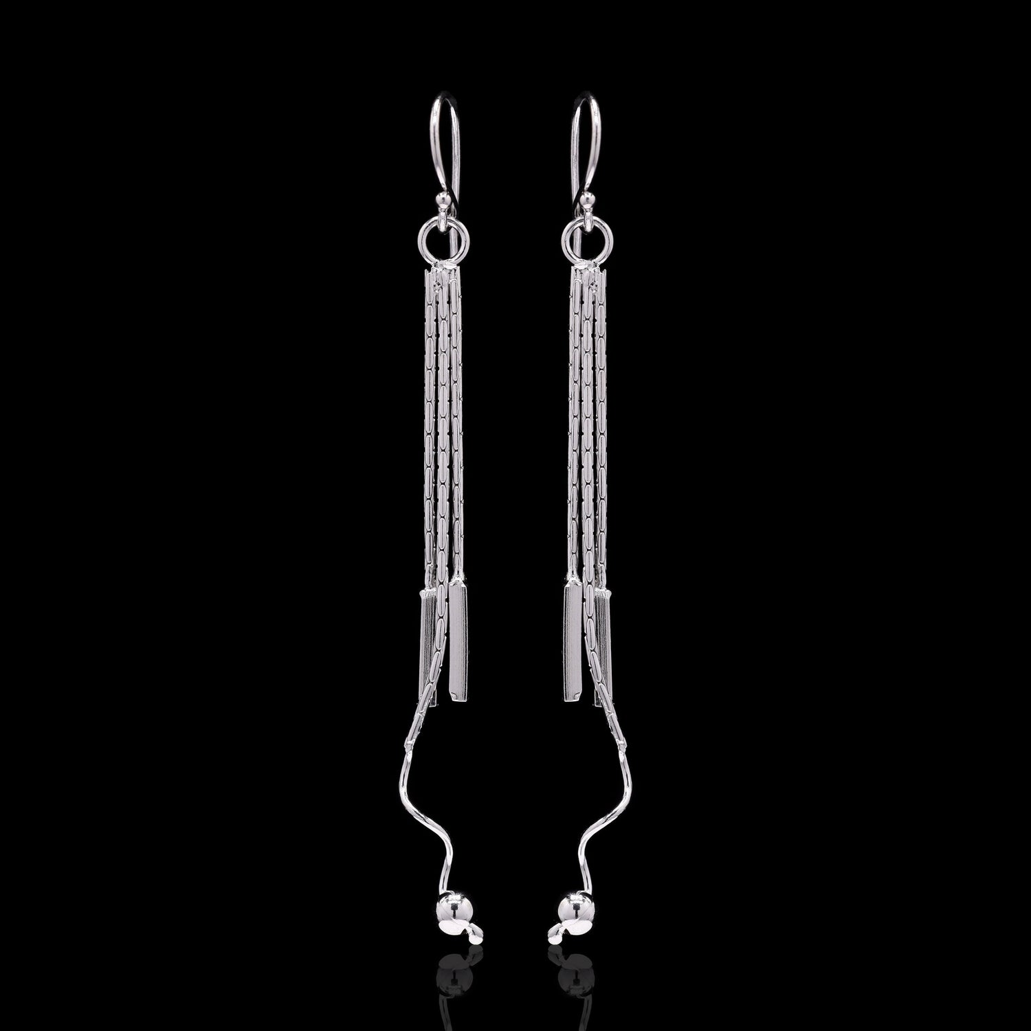 Tassel Drop Silver Earrings