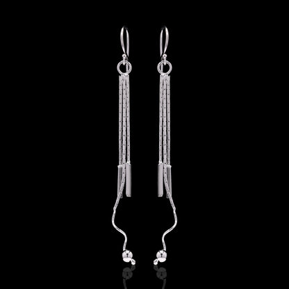 Tassel Drop Silver Earrings