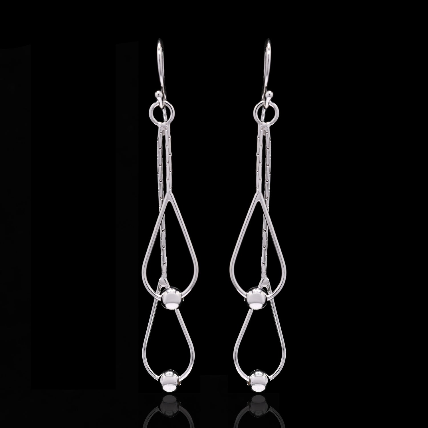 Tear-Drop Silver Earrings