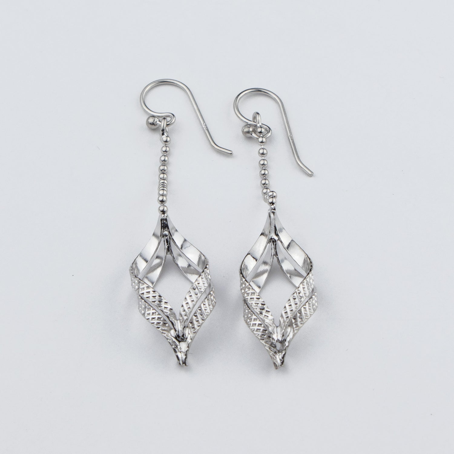 Leaf Petals Silver Earrings