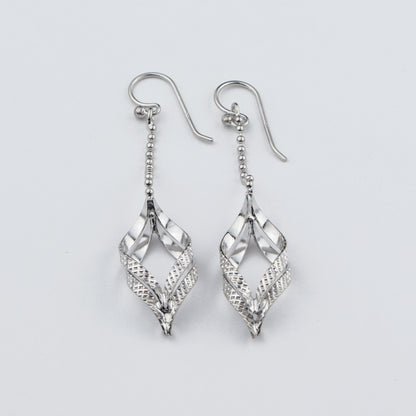 Leaf Petals Silver Earrings