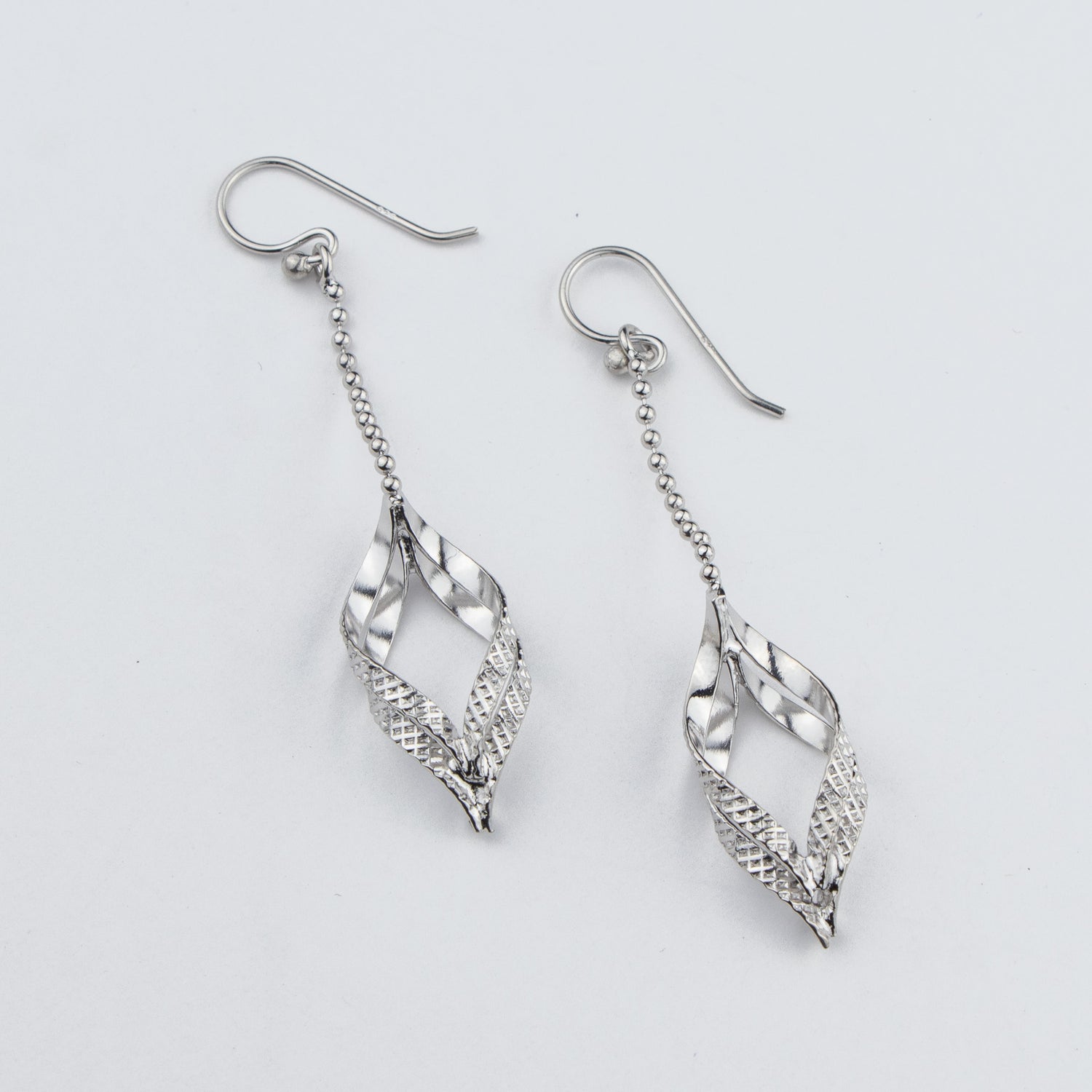 Leaf Petals Silver Earrings