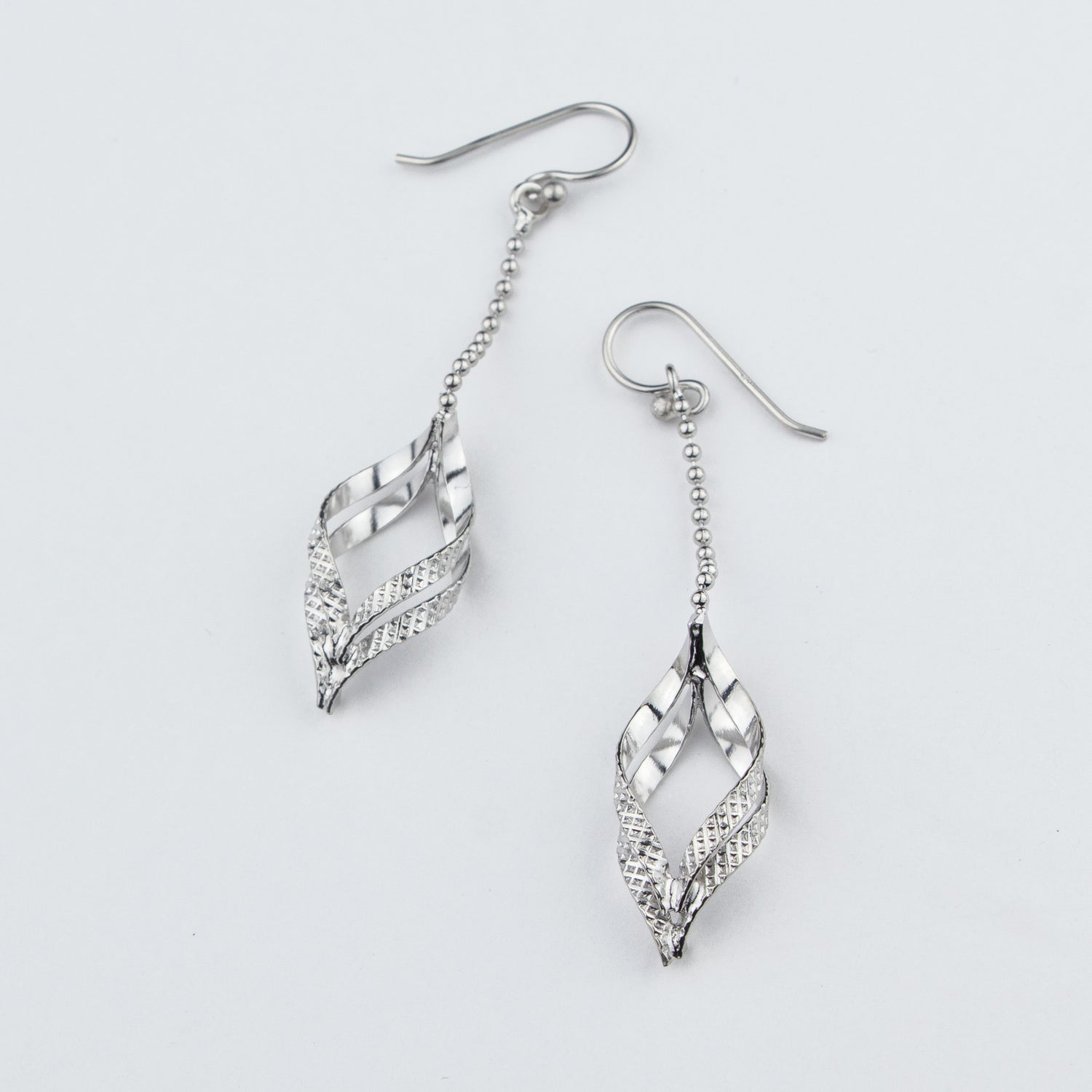 Leaf Petals Silver Earrings