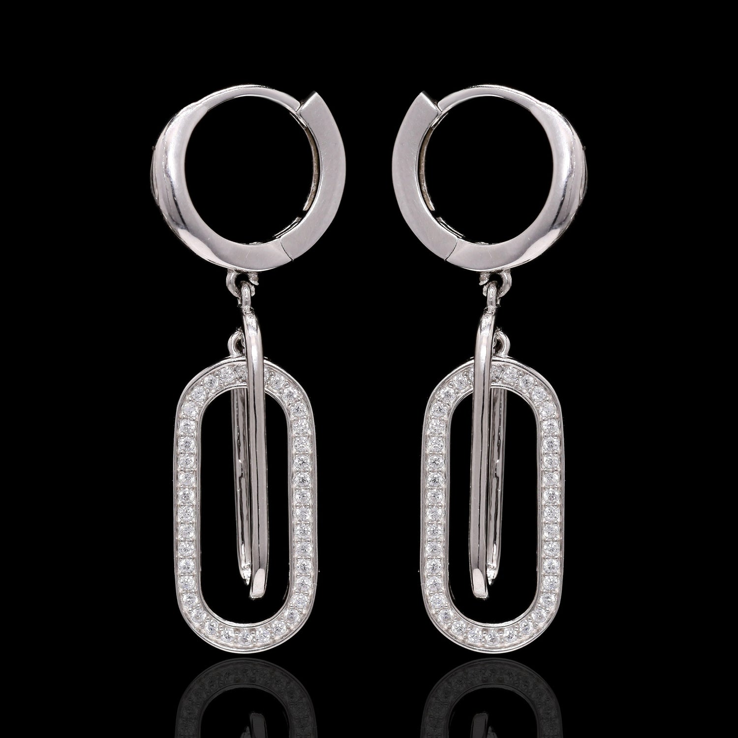 Sparkling Interloops Silver Earrings