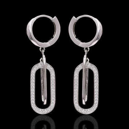 Sparkling Interloops Silver Earrings