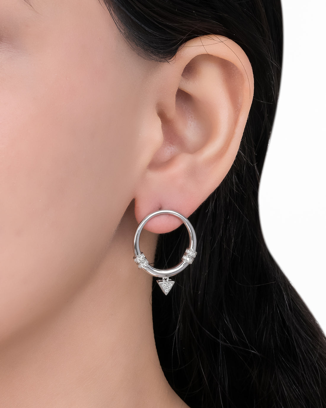 Hoop and Hang Silver Earrings