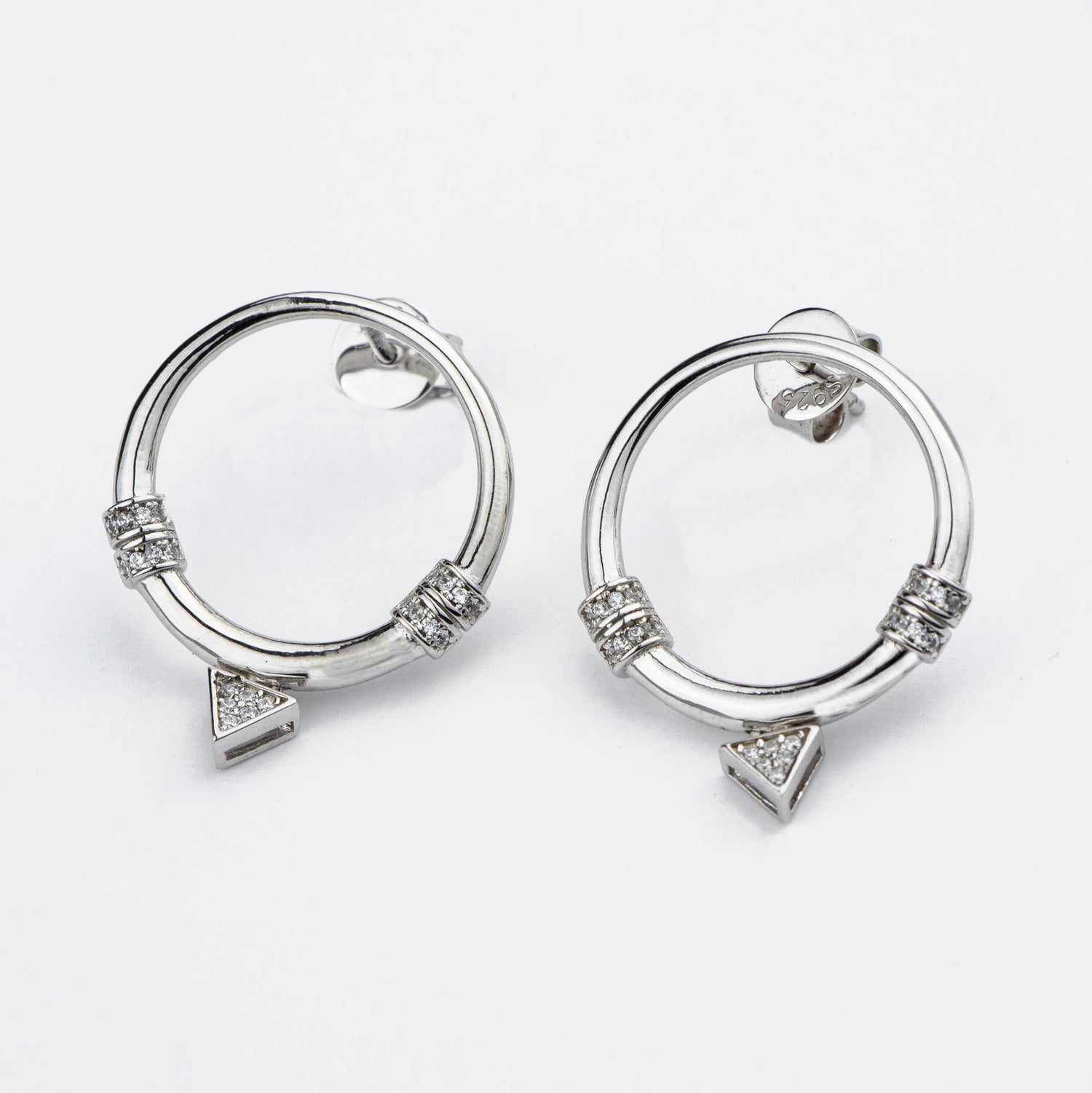 Hoop and Hang Silver Earrings