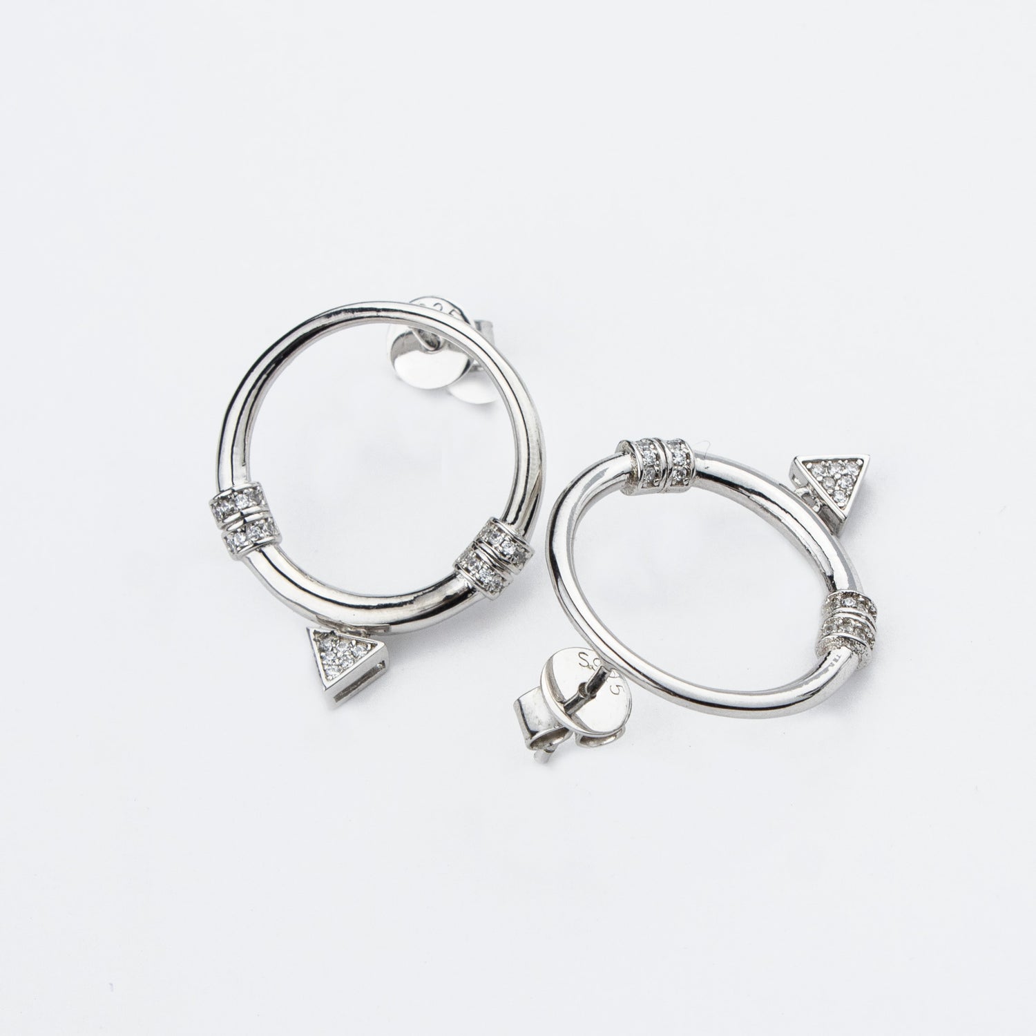 Hoop and Hang Silver Earrings