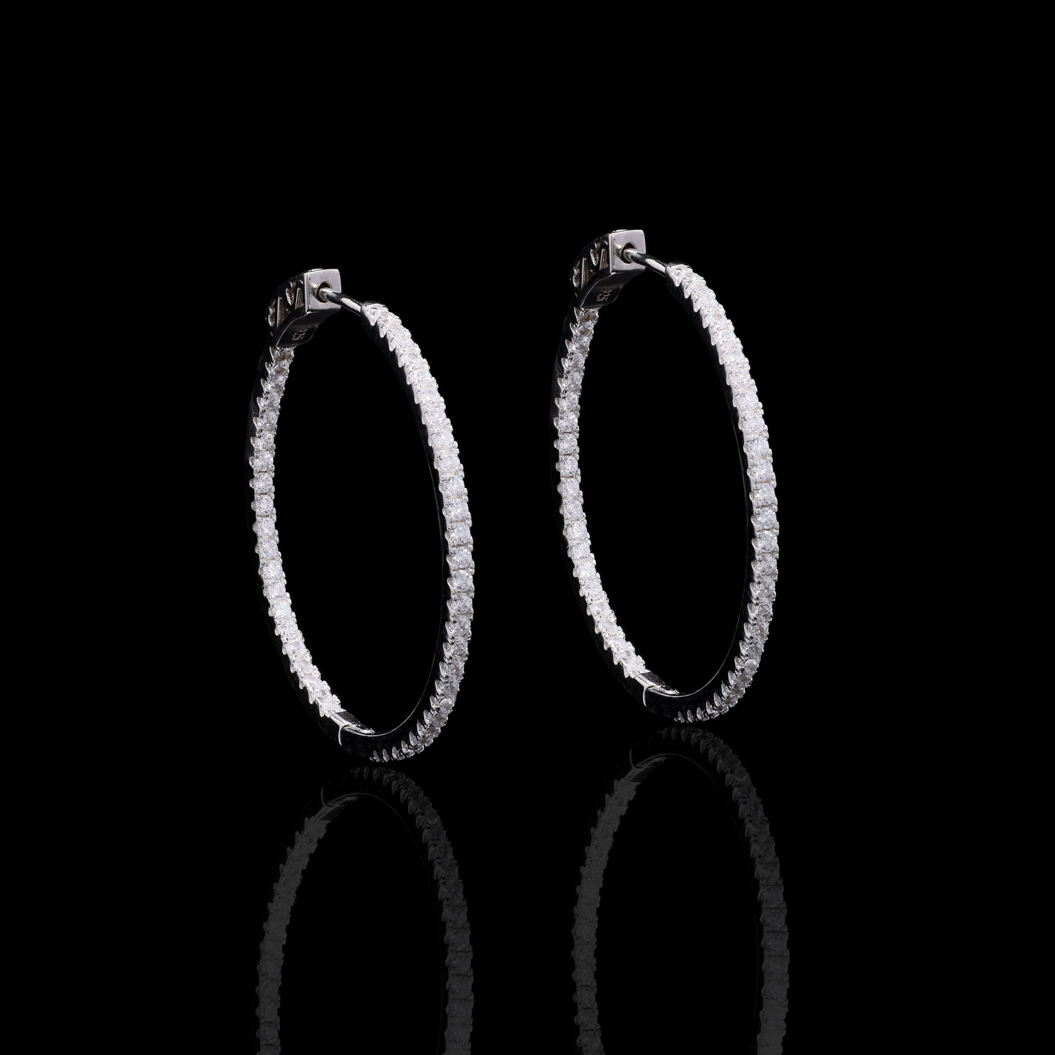 Halo Oval Silver Earrings