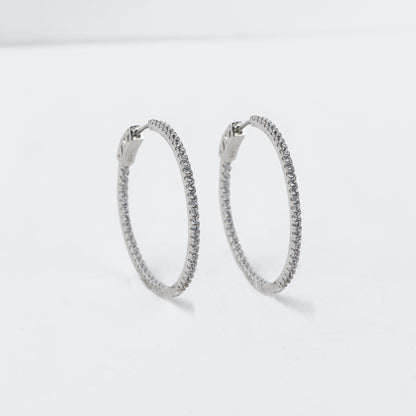 Halo Oval Silver Earrings