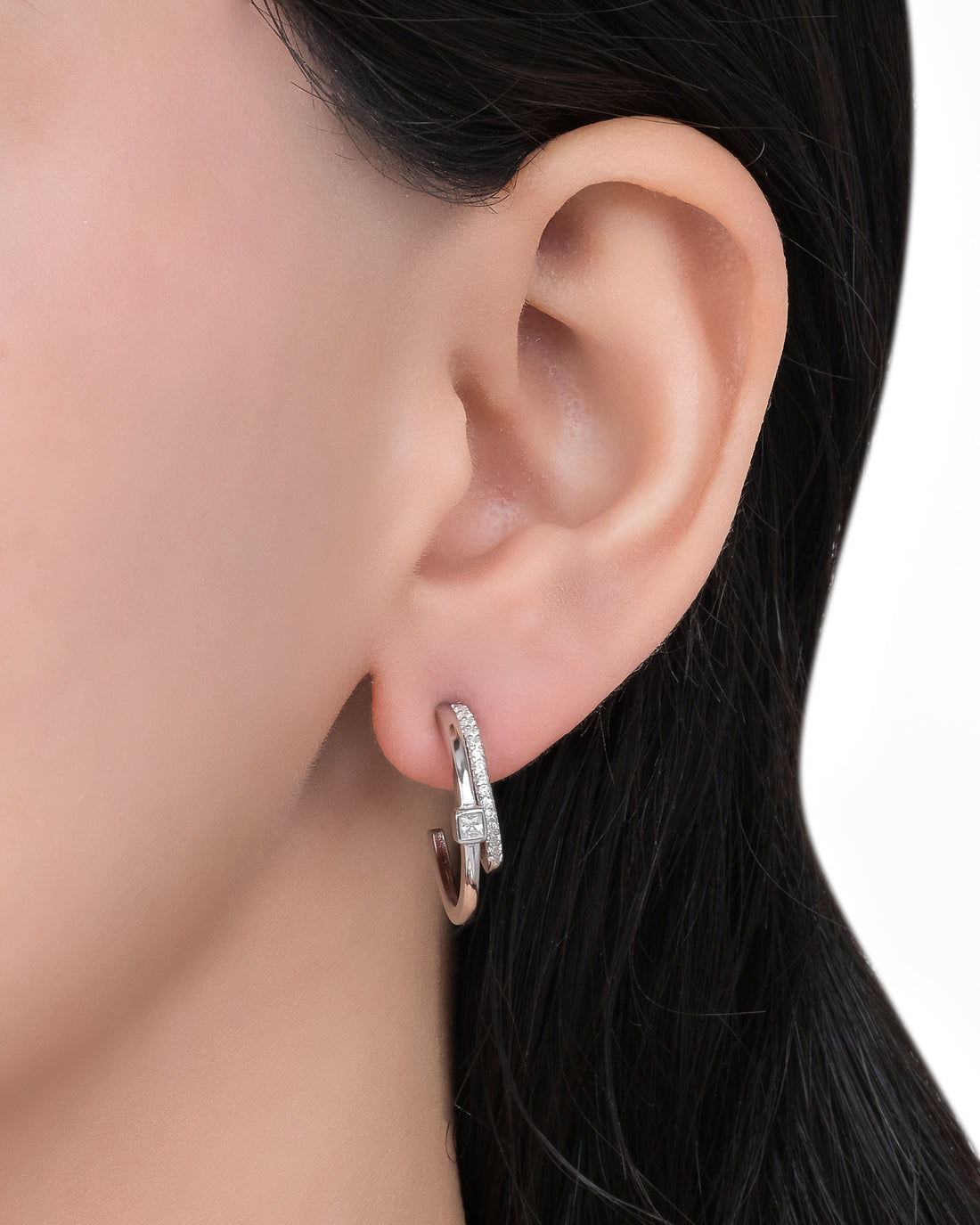 Lustre Duo Silver Earrings