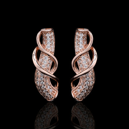 Rose Gold Cobra Wave Earrings