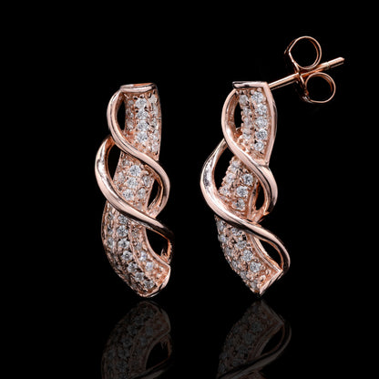 Rose Gold Cobra Wave Earrings