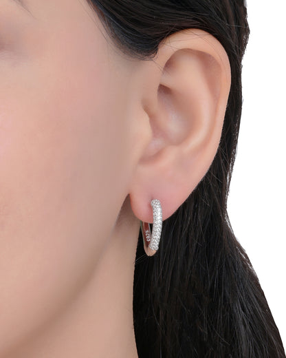 Dusky Peach Silver Earrings