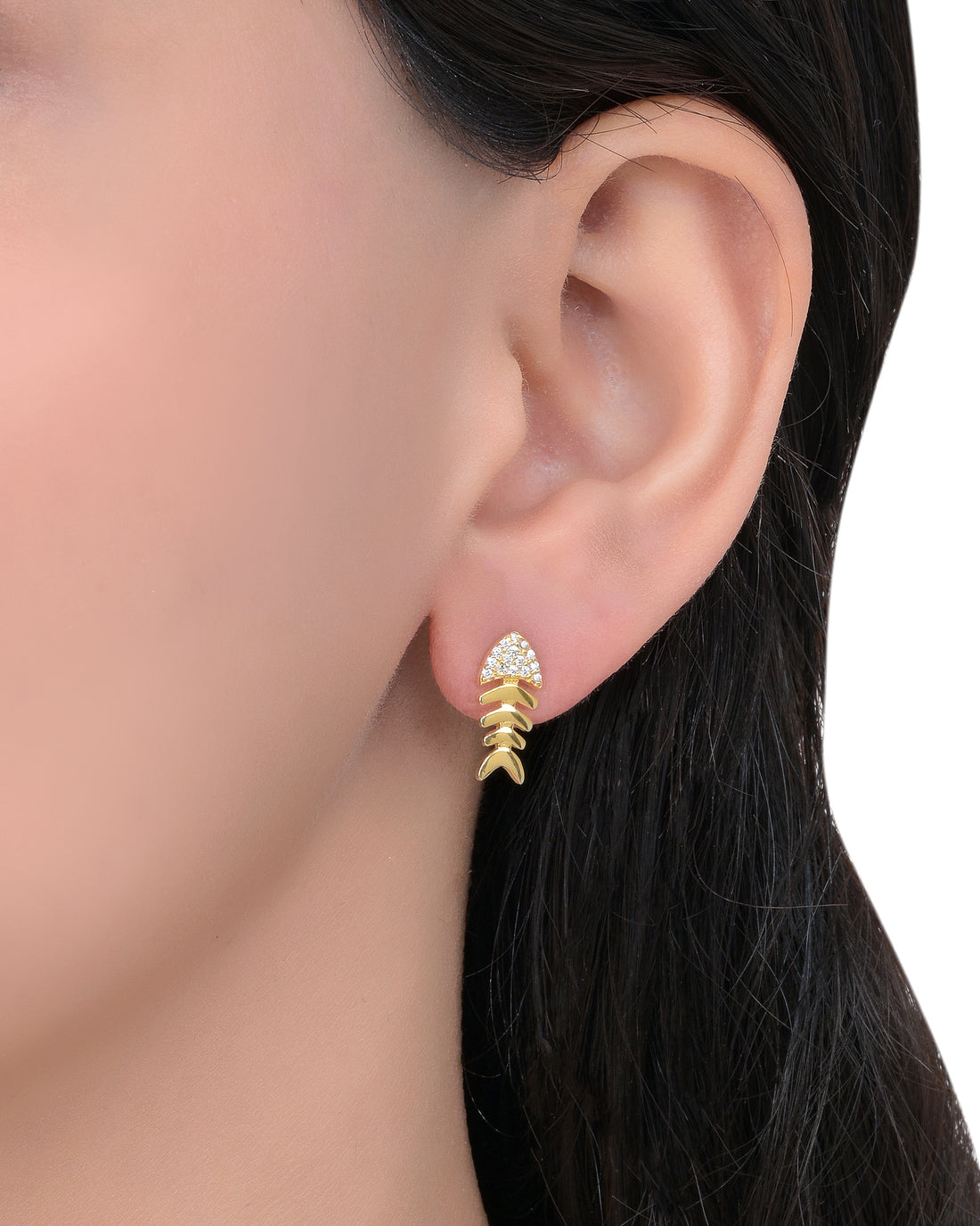 Golden Fishbone Earrings