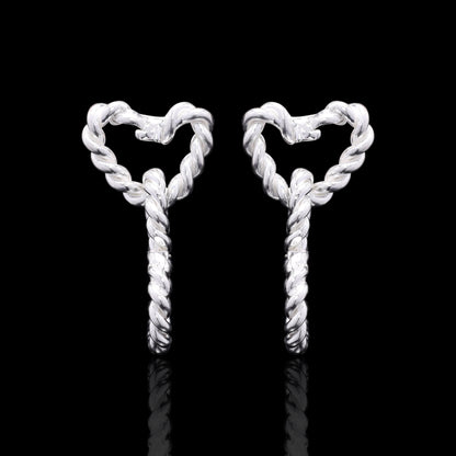 Intertwined Hearts Silver Studs