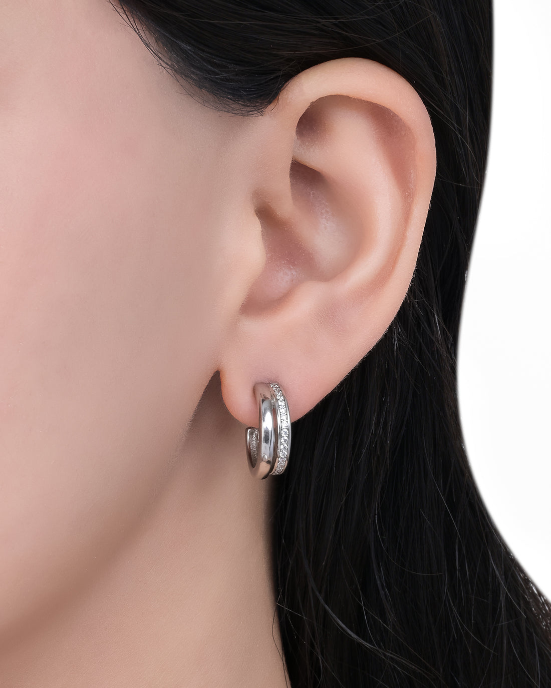 Double Take Silver Hoops