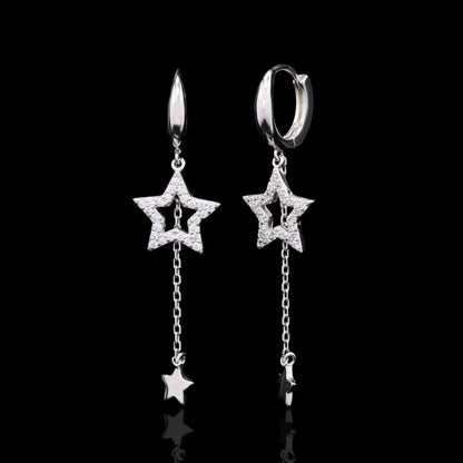 Star-trail Silver Earrings