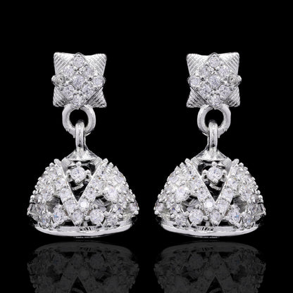 White Naaz Silver Jhumki