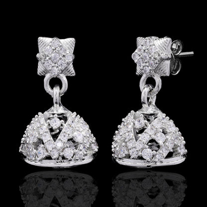 White Naaz Silver Jhumki