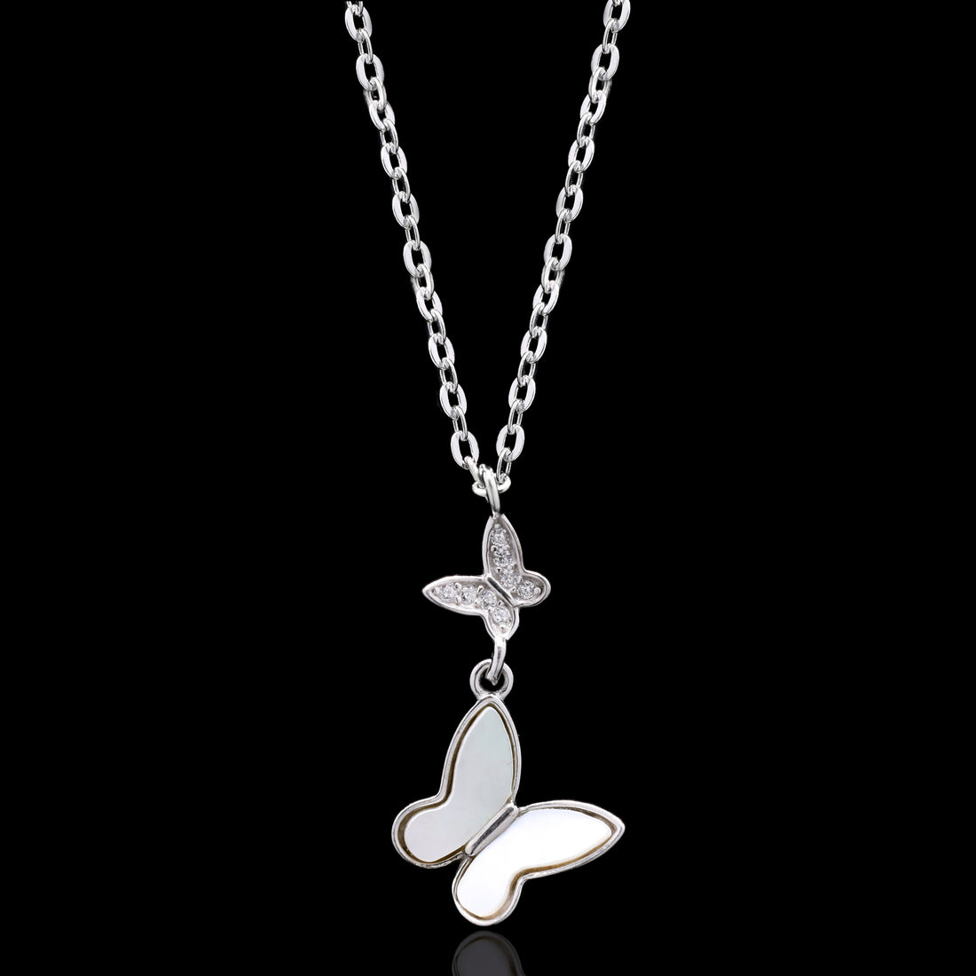 Dancing Butterflies Silver Pendant