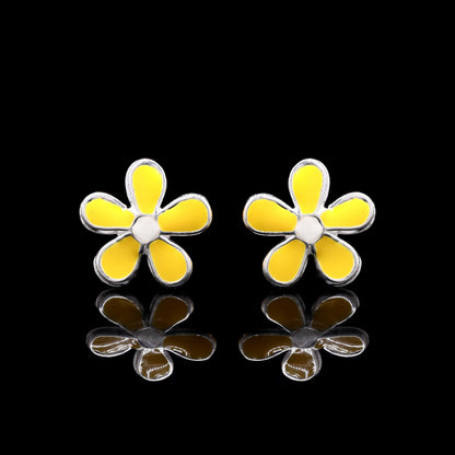 Sunshine Daisy Silver Studs