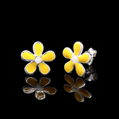 Sunshine Daisy Silver Studs