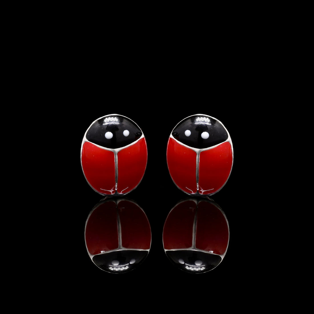 Ladybug Silver Studs