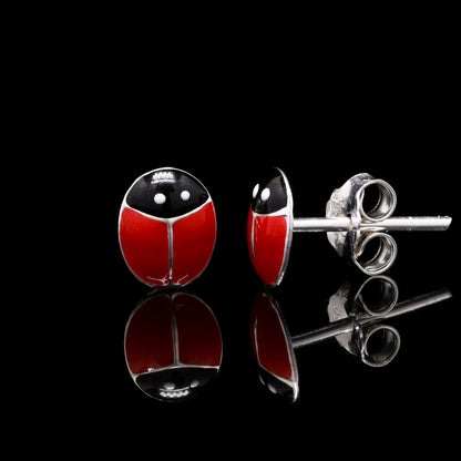 Ladybug Silver Studs