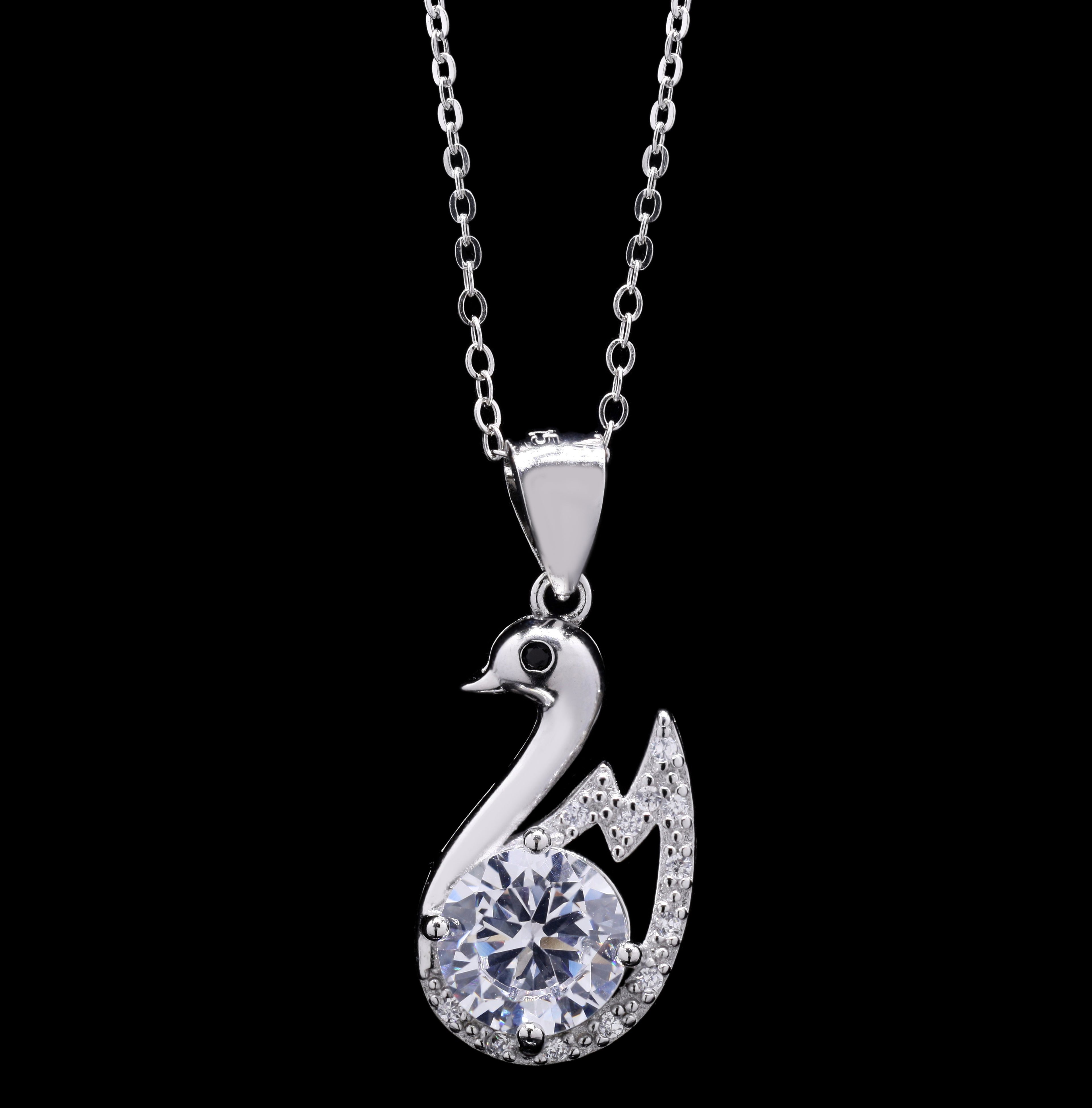 Dreamy Swan Silver Pendant