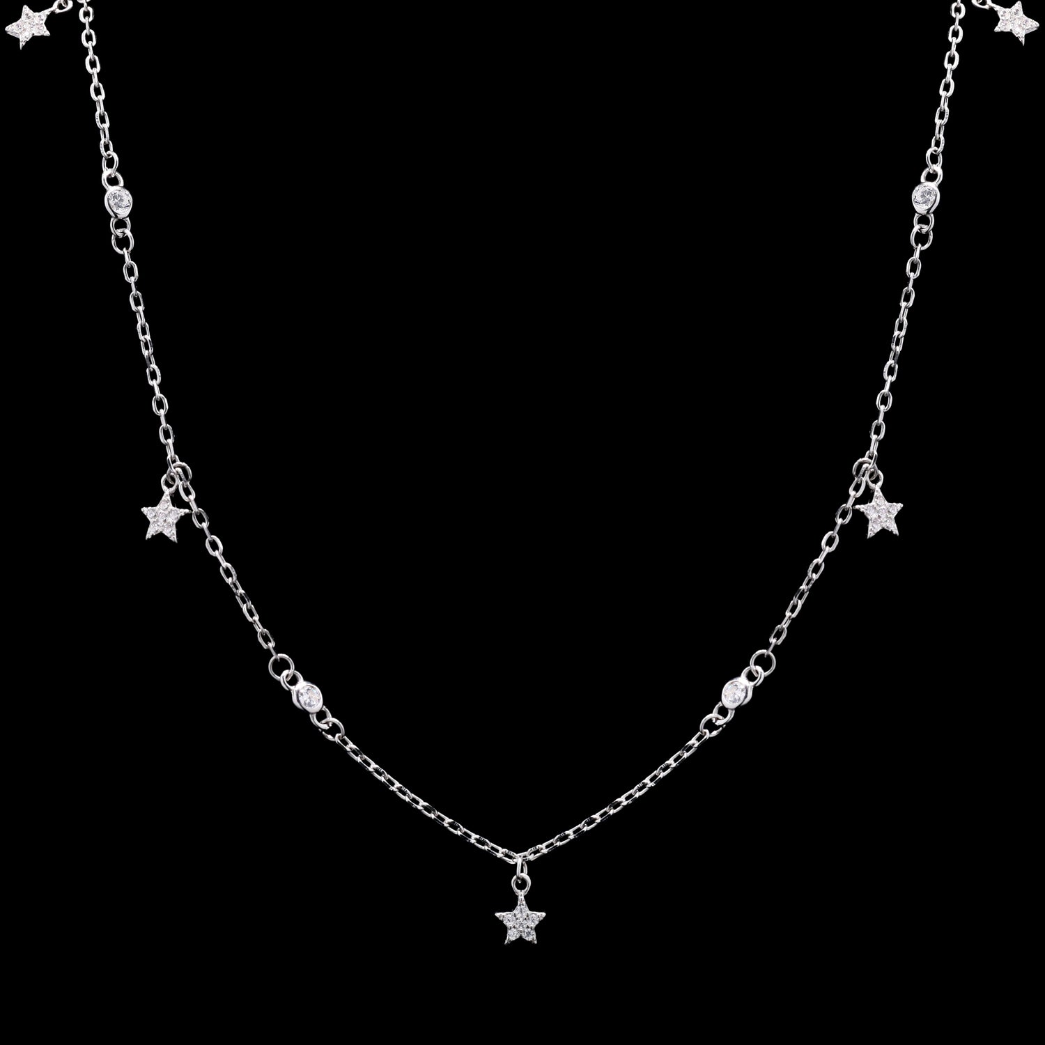 Starry Night Silver Necklace