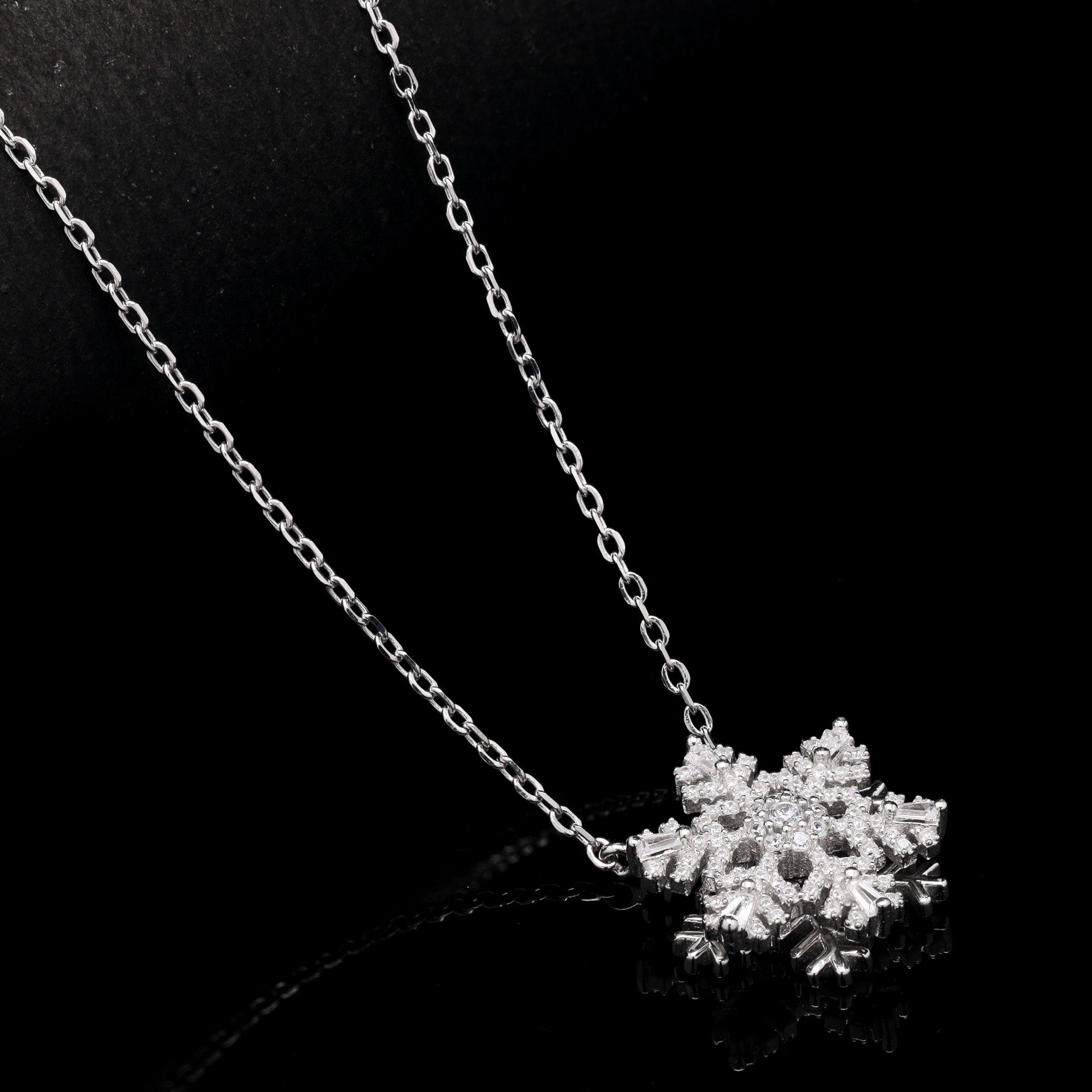 Rotating Snowflake Silver Pendant