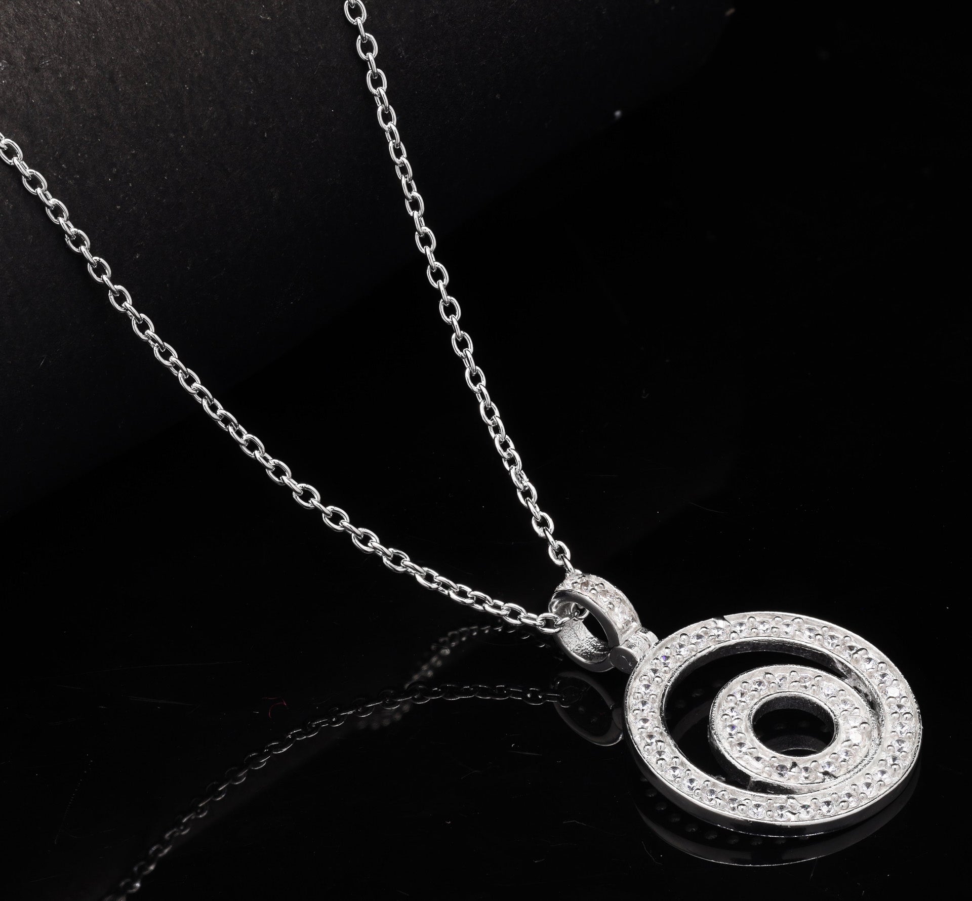 Duo Halo Silver Pendant