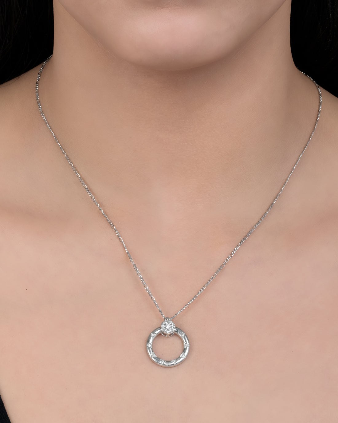 Halo Ring Silver Pendant