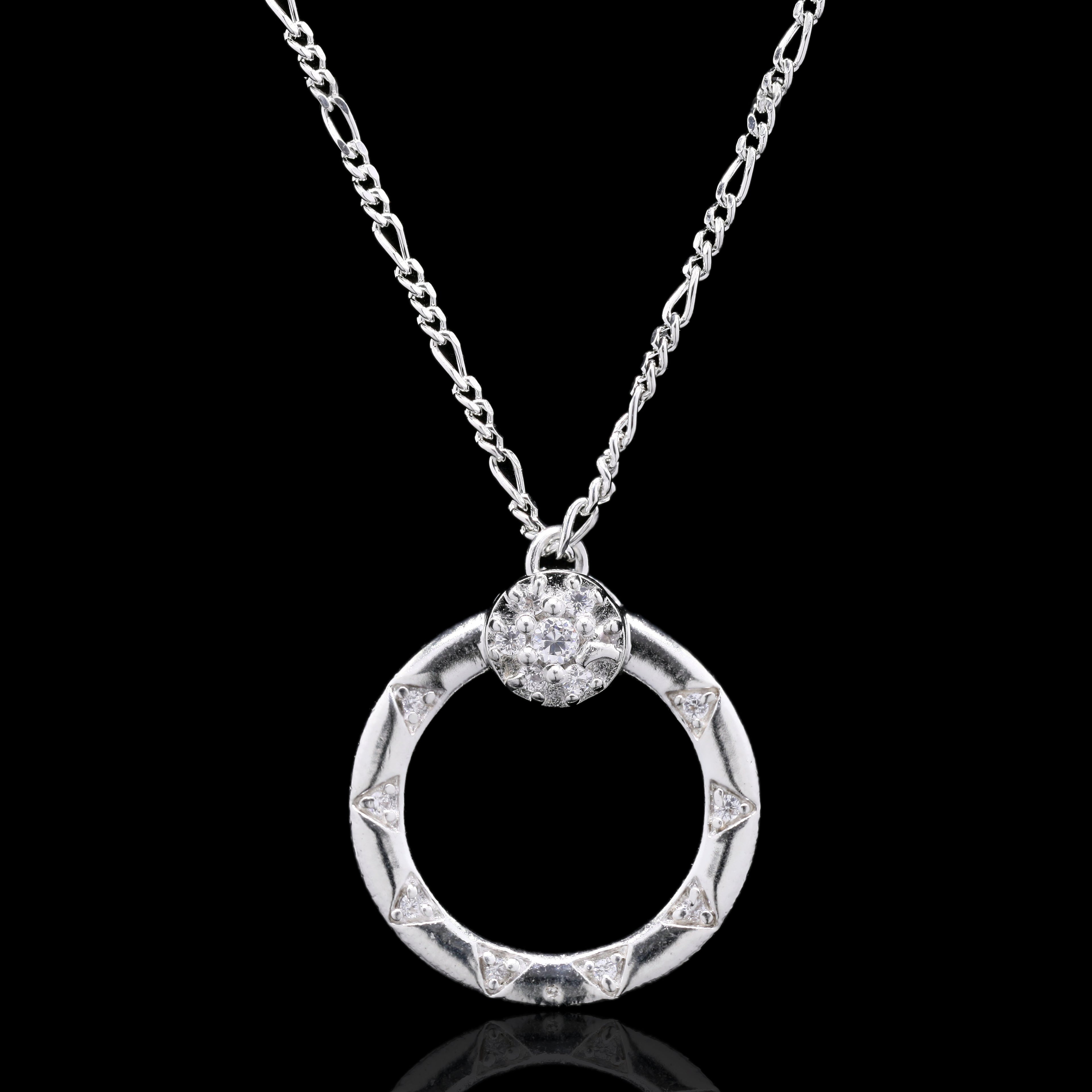 Halo Ring Silver Pendant