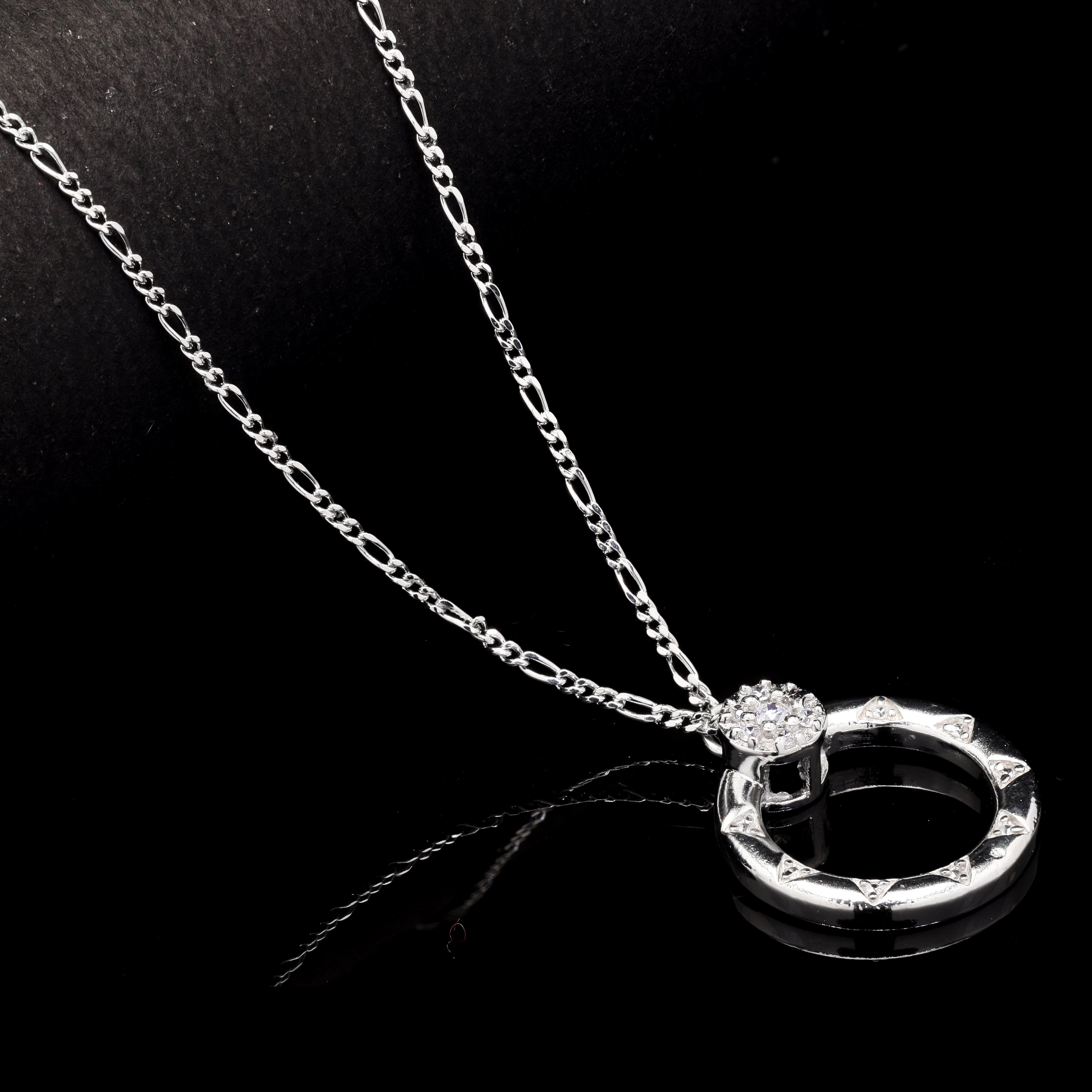 Halo Ring Silver Pendant