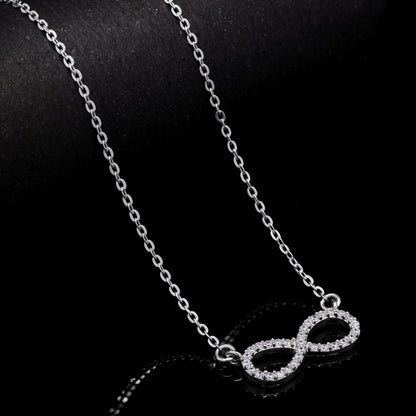 Sparkling Infinity Silver Pendant