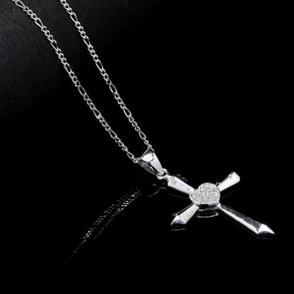 Heart Cross Silver Pendant