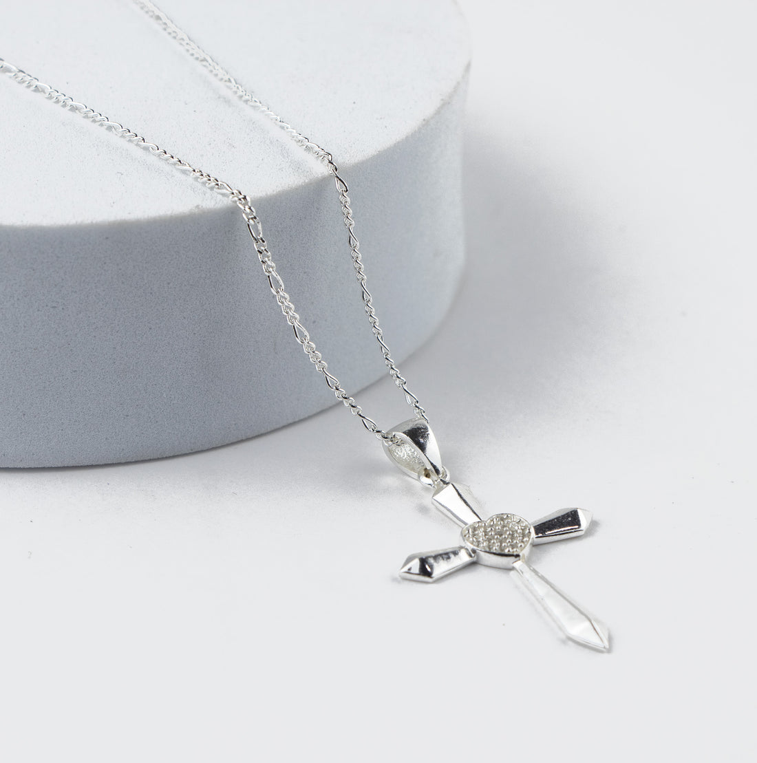 Heart Cross Silver Pendant