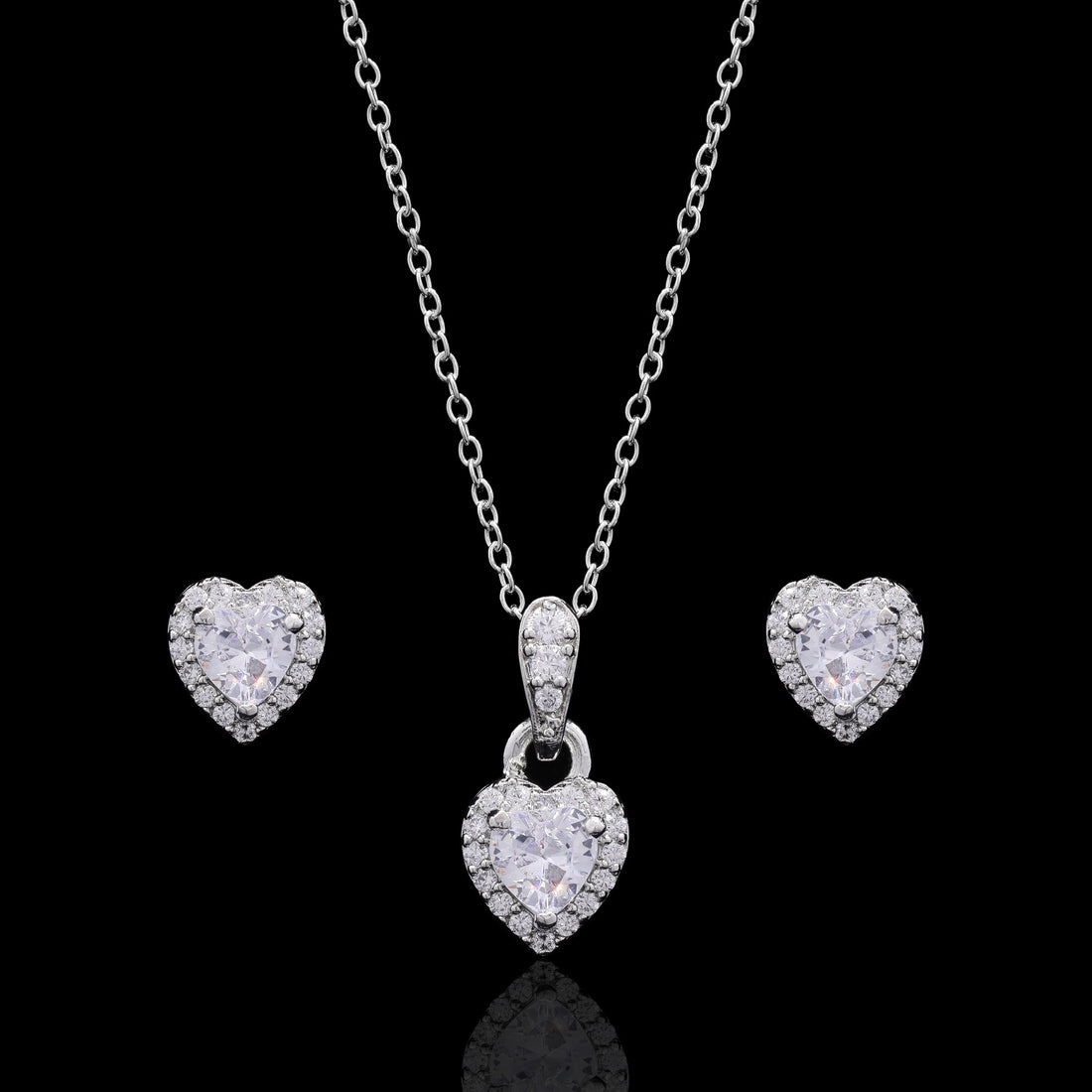 Sweet Heart Silver Pendant Set