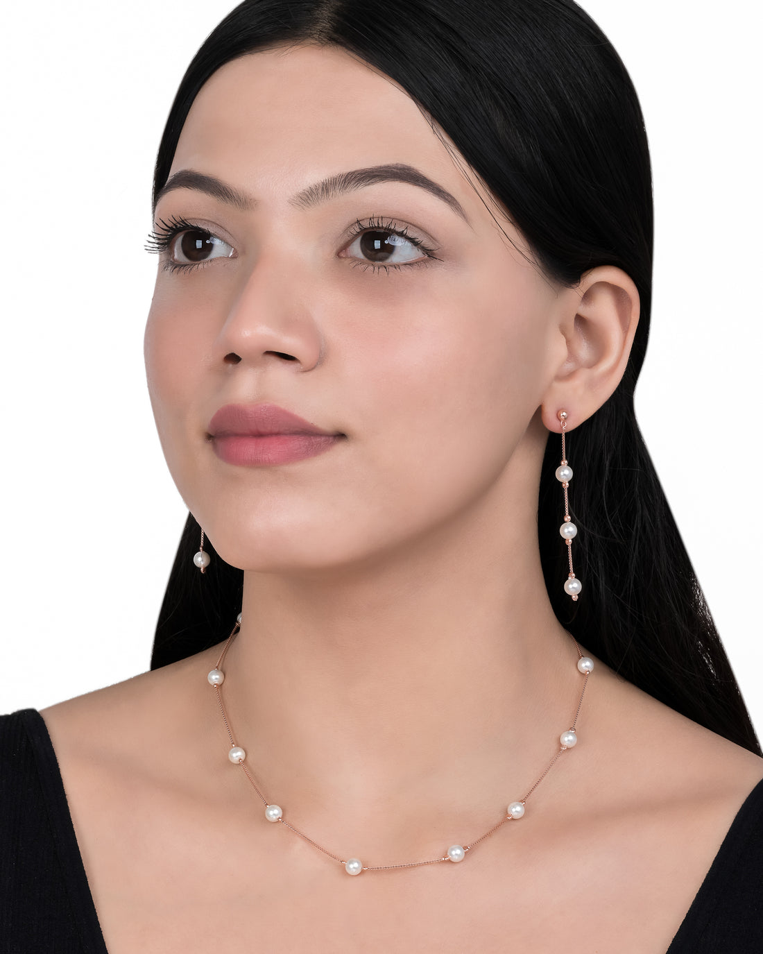 Pearl Cascade Silver Pendant Set
