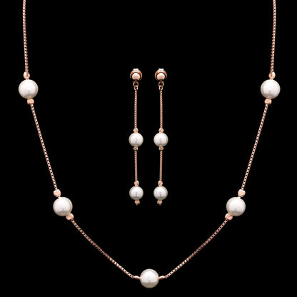 Pearl Cascade Silver Pendant Set