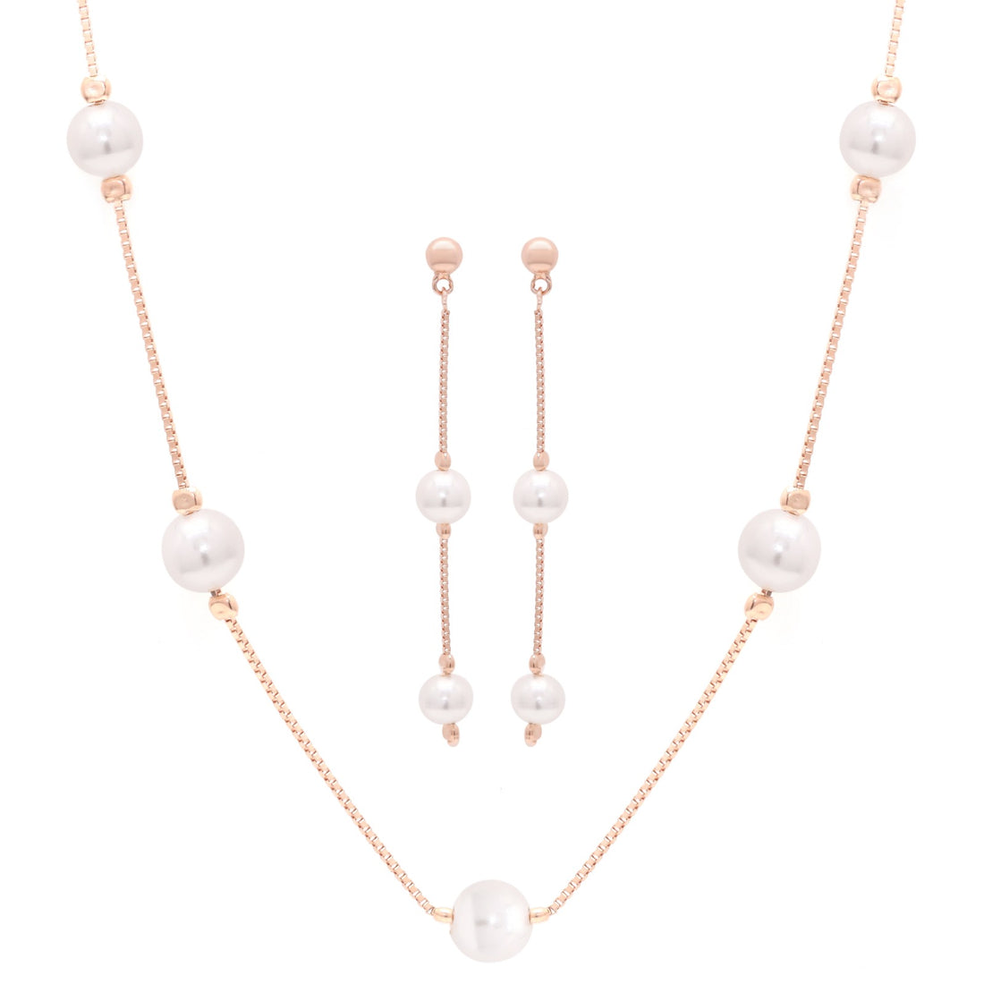 Pearl Cascade Silver Pendant Set