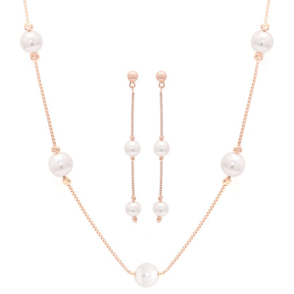 Pearl Cascade Silver Pendant Set