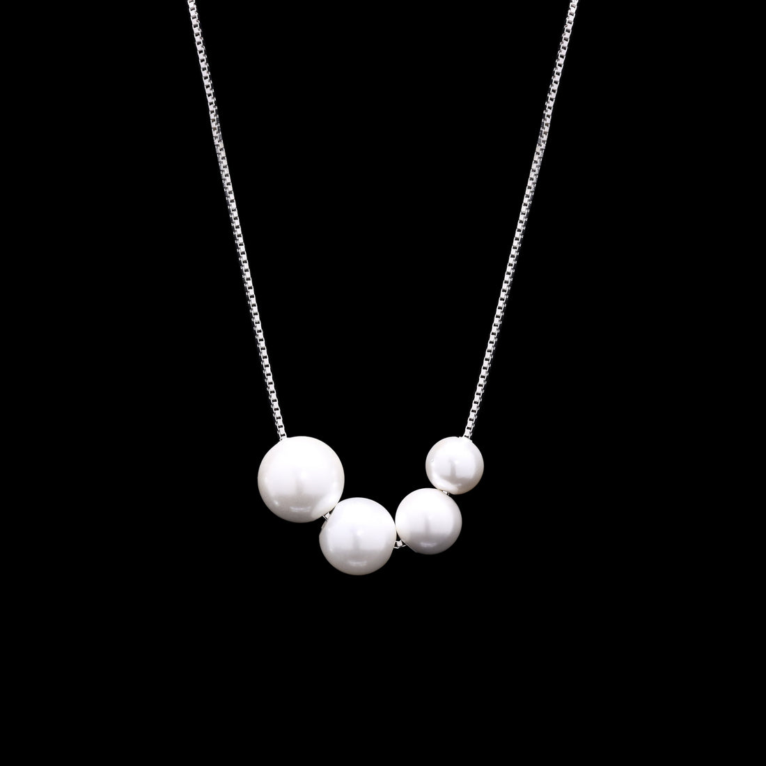 Ascending Pearls Silver Pendant Set