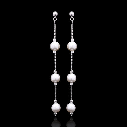 Ascending Pearls Silver Pendant Set