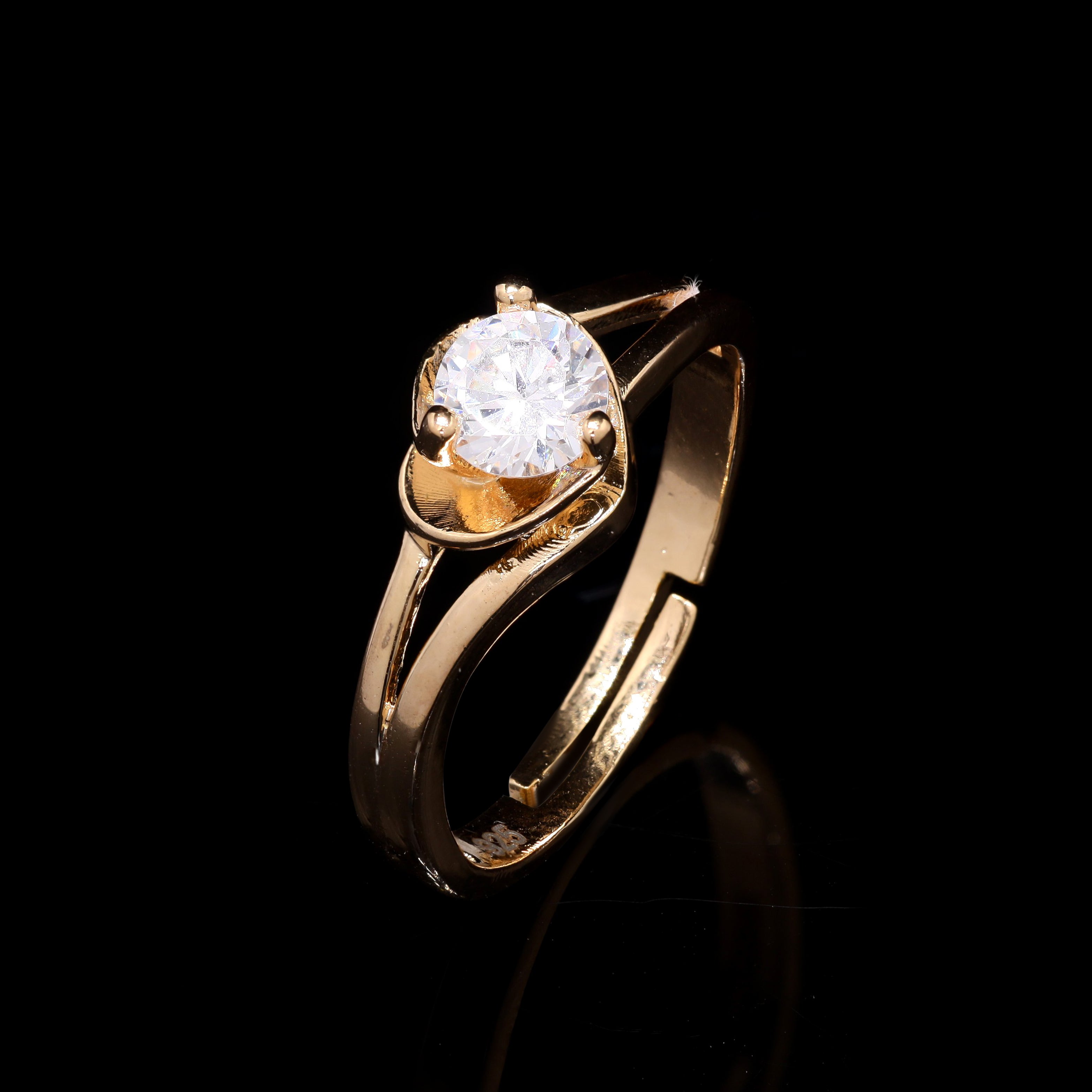 Golden Bling Silver Ring