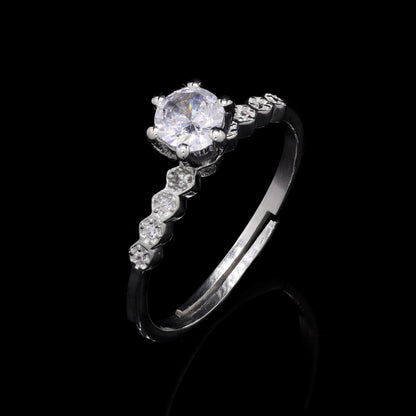 Silver Knot Solitaire Ring