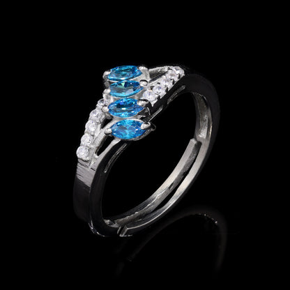 Azure Glow Silver Ring