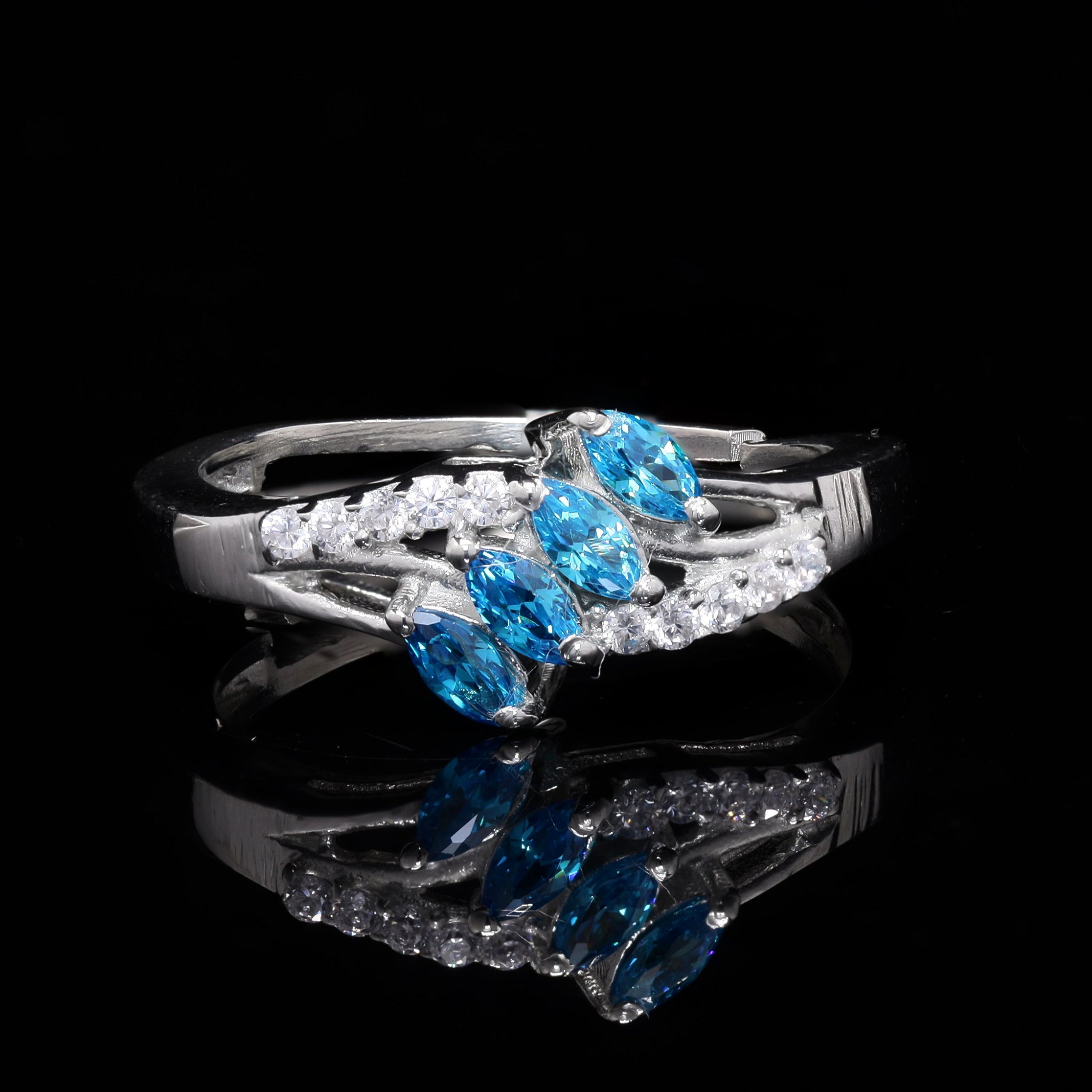 Azure Glow Silver Ring